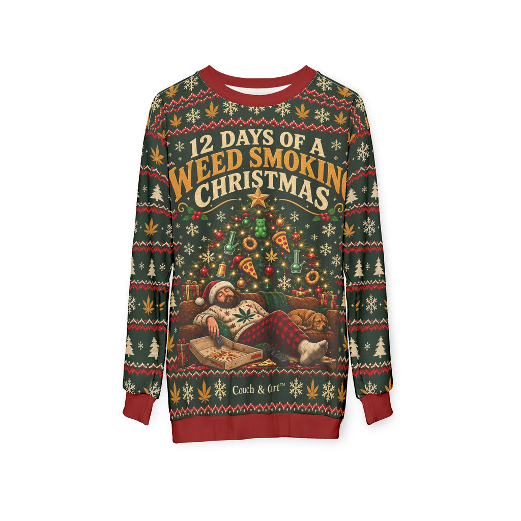 ADULT — 12 Days of a Weed Smoking Christmas | Ugly Christmas Sweatshirt