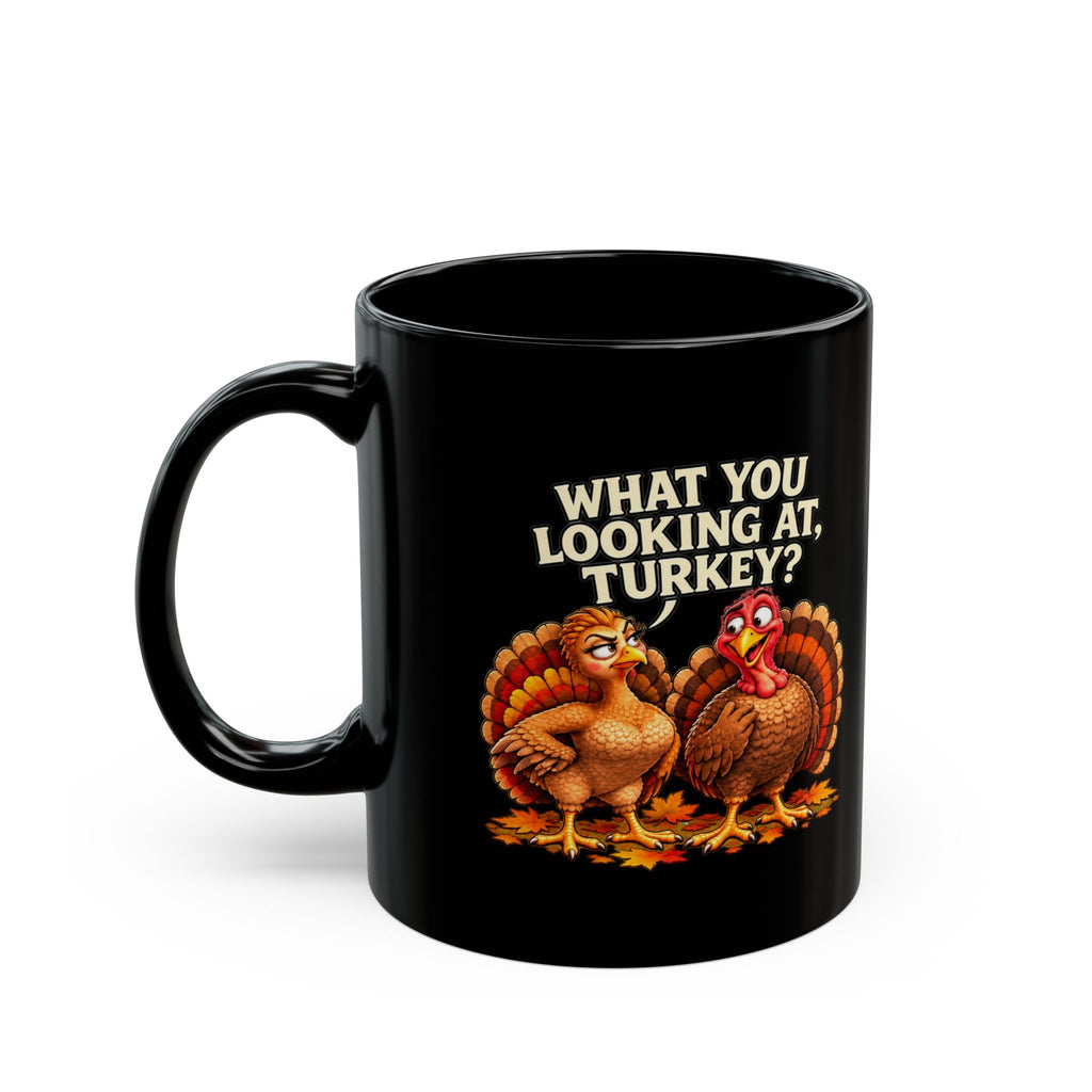 Funny Thanksgiving Turkey Mug – You’re Very imBREASTive! | Black 11 oz & 15 oz