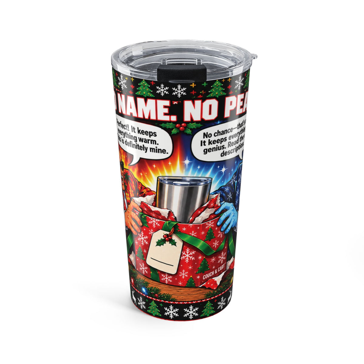 “No Name, No Peeking” – Funny Christmas Tumbler