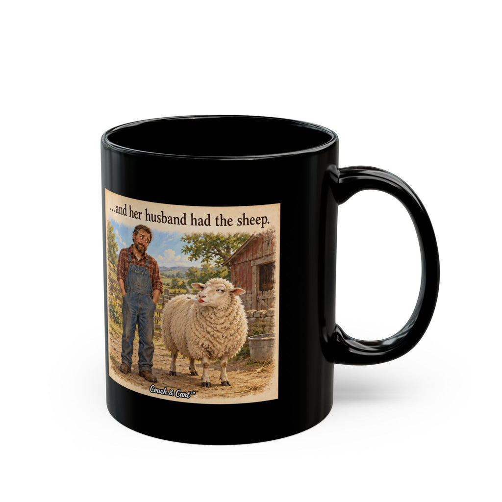 ADULT — Mary Had a Little Lamb | Funny Nursery Rhyme Black Mug | 11oz & 15oz
