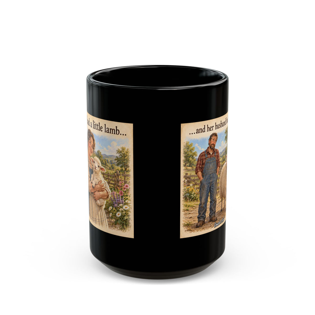 ADULT — Mary Had a Little Lamb | Funny Nursery Rhyme Black Mug | 11oz & 15oz