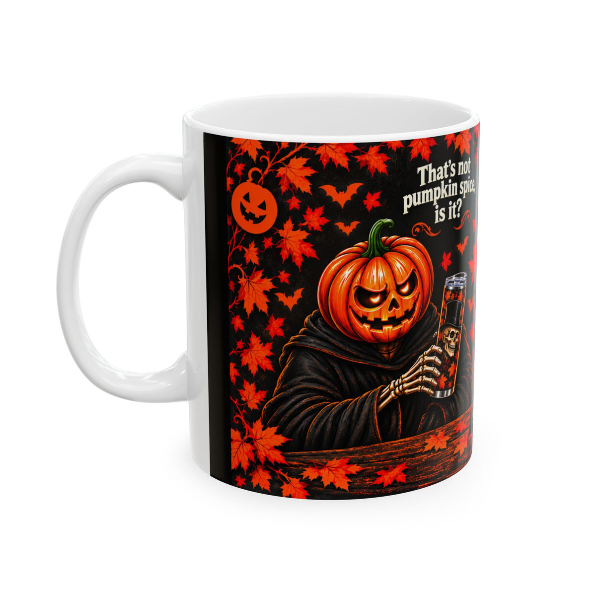 Lord Carver & Mortimer Flame Coffee Mug – Funny Pumpkin Spice Banter | 11oz & 15oz