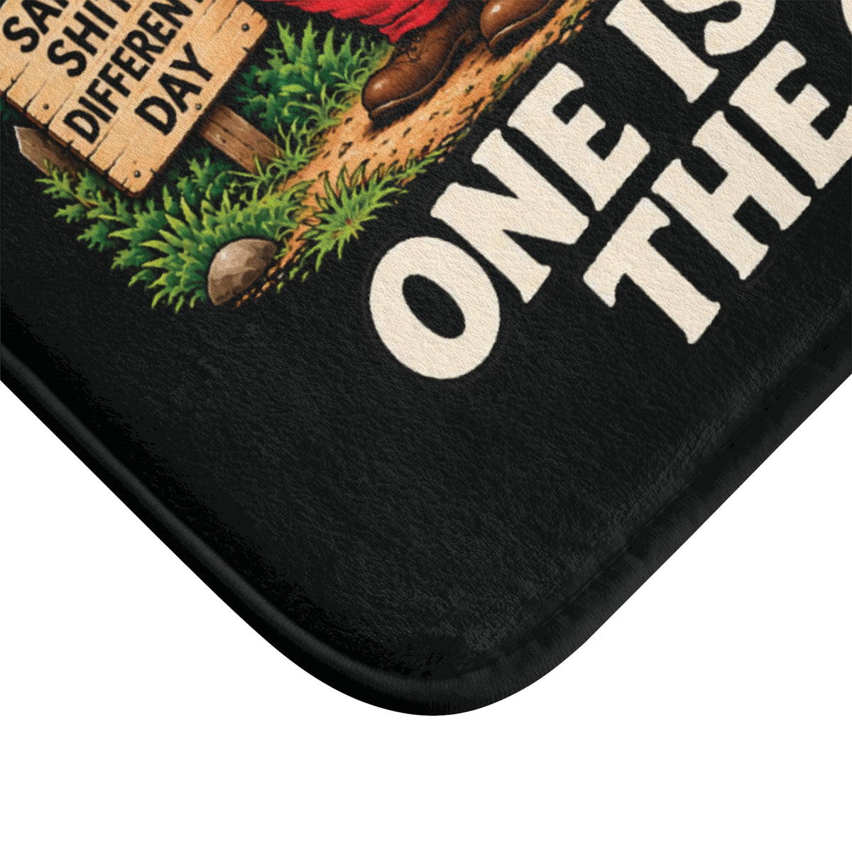 ADULT – Tweedledum & Tweedledee “Nature Calls” Bath Mat | 34 × 21″