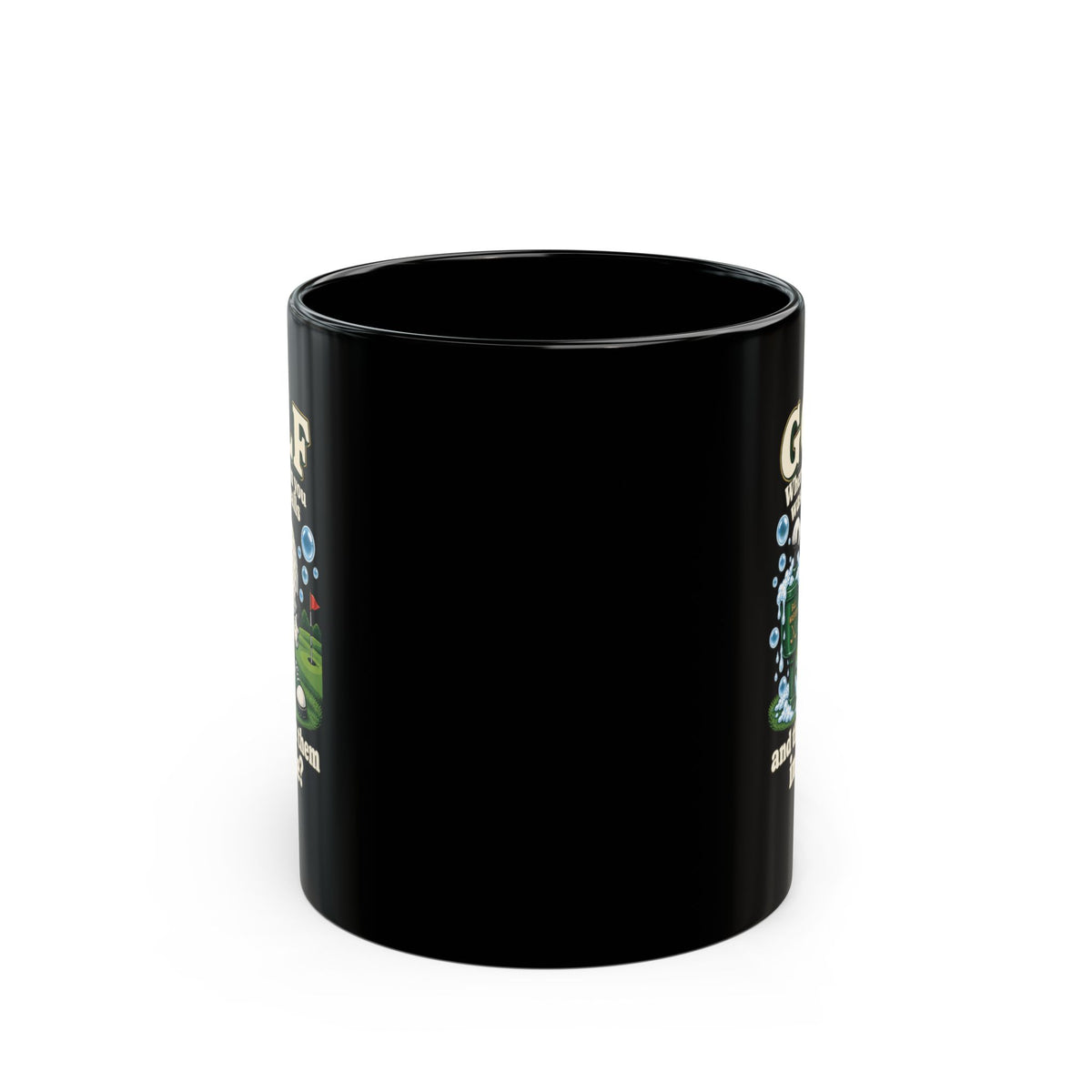 Adult Humor – Funny Golf Ball Washer Mug – Black Coffee Cup, 11 oz & 15 oz