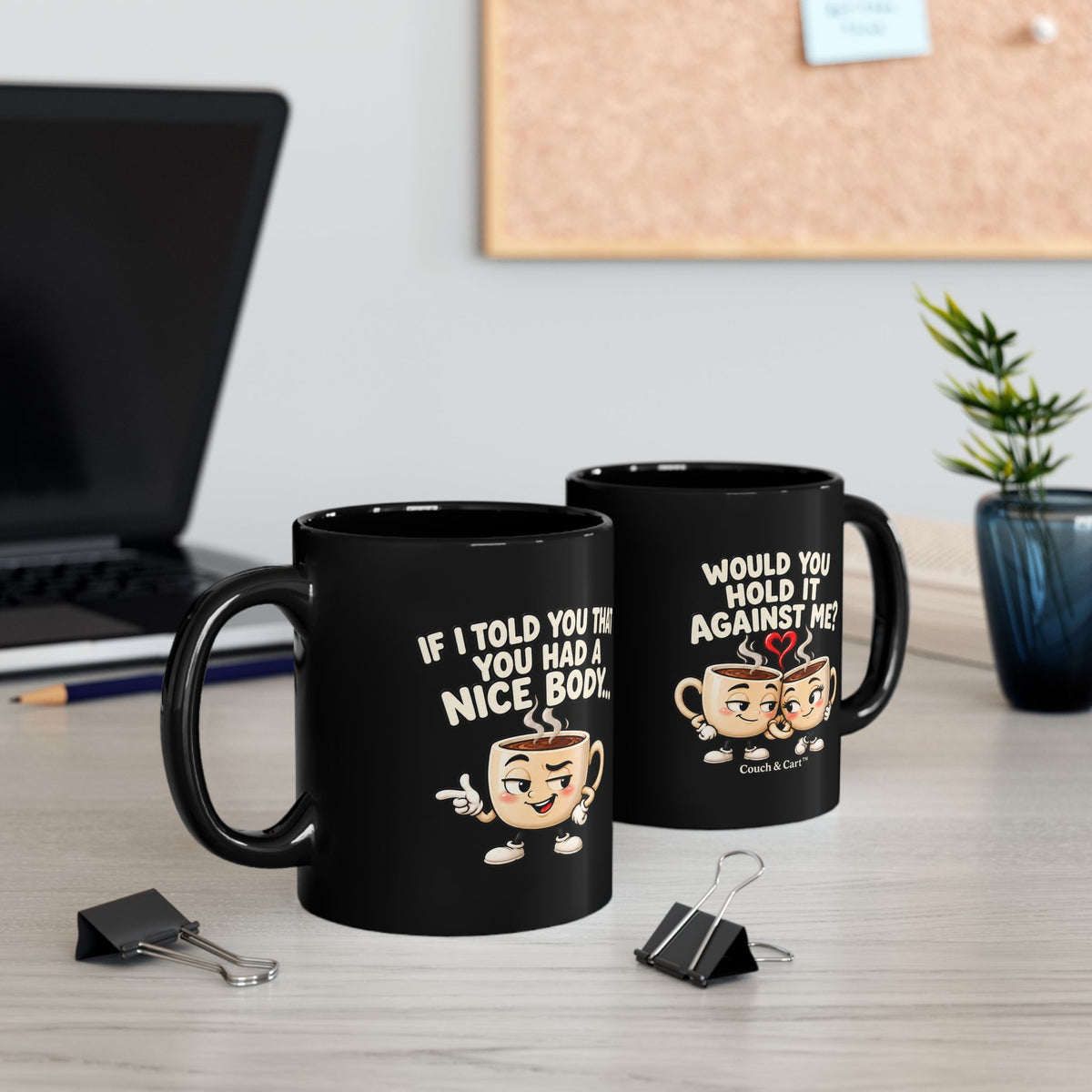 Nice Body Funny Coffee Mug | Flirty Couples Gift | Black 11 oz & 15 oz
