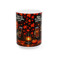 Lord Carver & Mortimer Flame Coffee Mug – Funny Pumpkin Spice Banter | 11oz & 15oz