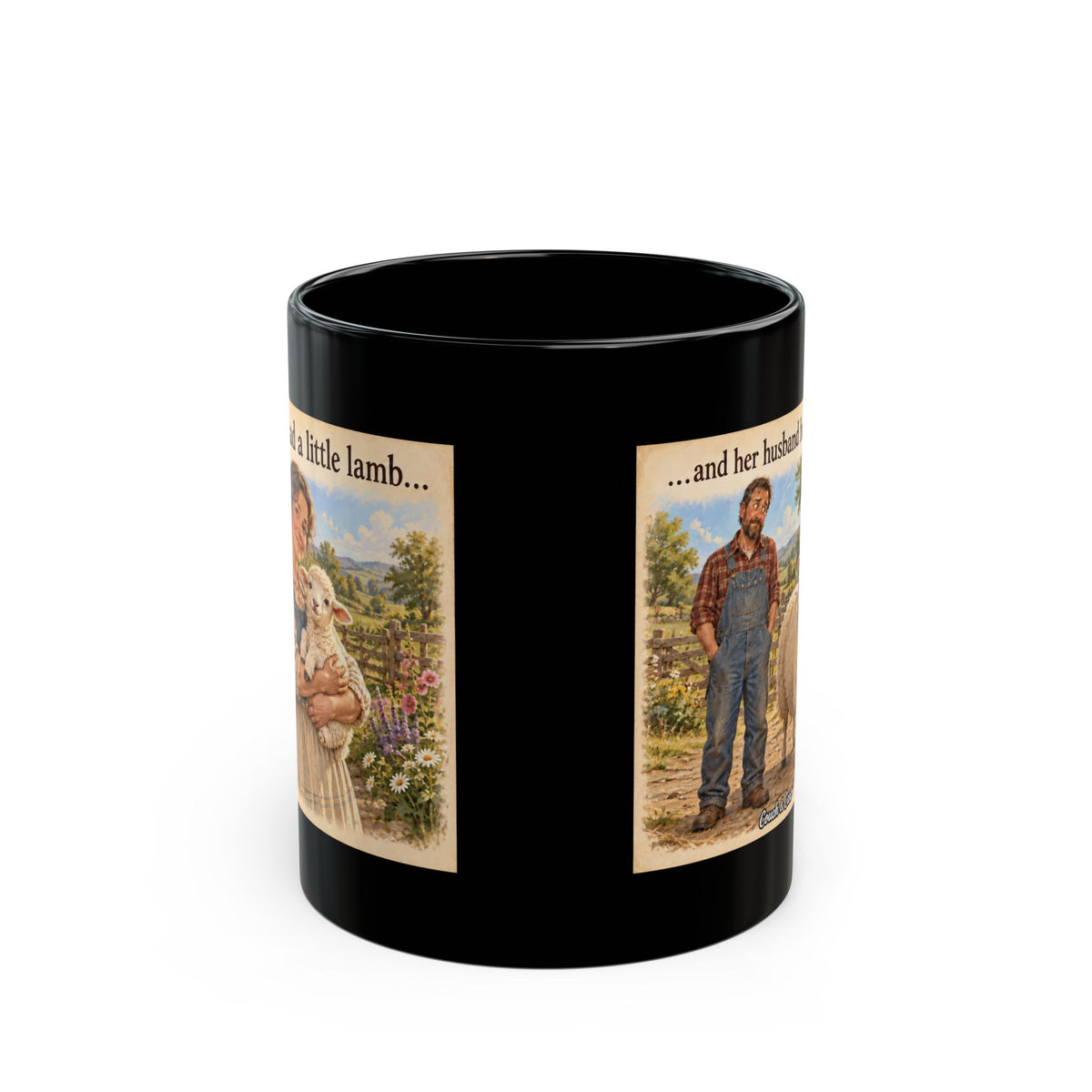 ADULT — Mary Had a Little Lamb | Funny Nursery Rhyme Black Mug | 11oz & 15oz