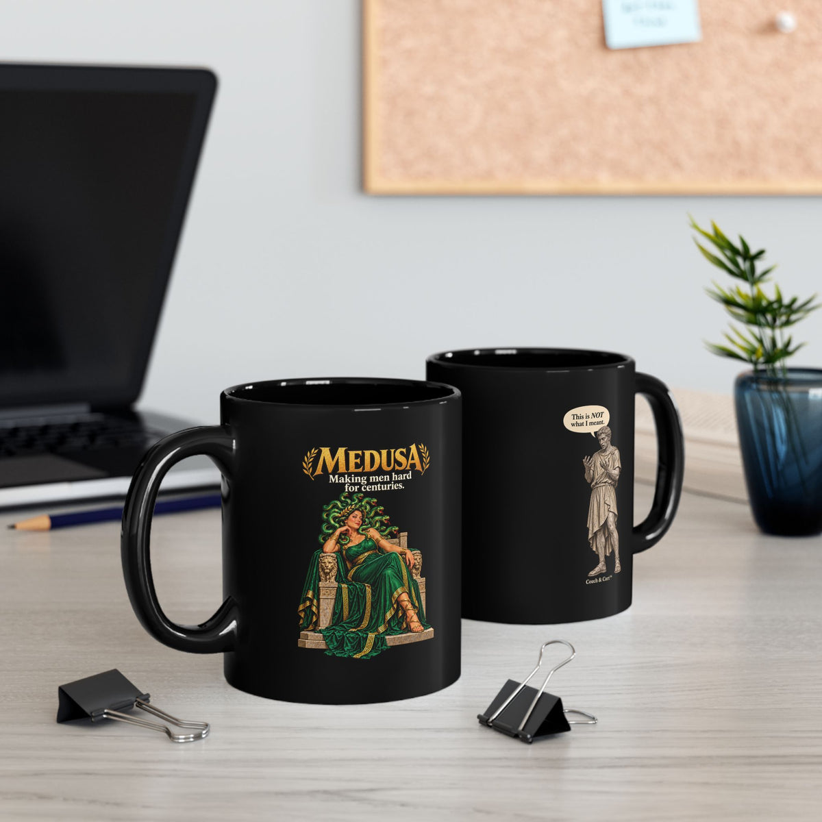 ADULT — Medusa “Making Men Hard for Centuries” Black Coffee Mug | Couch & Cart™