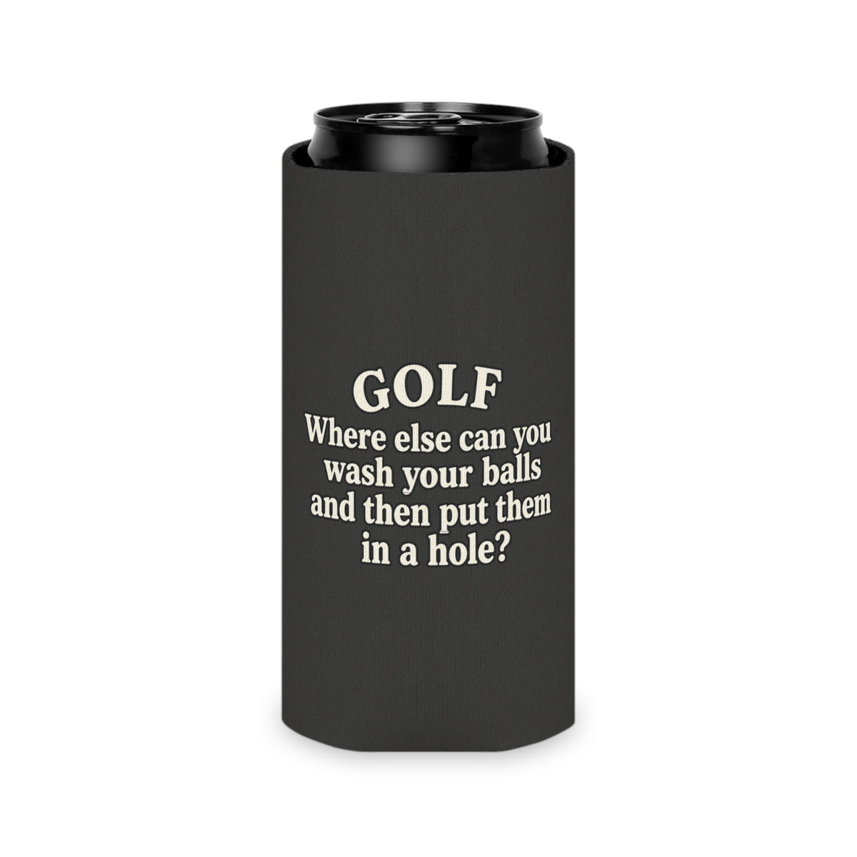 ADULT — Golf “Wash Your Balls” Funny Can Cooler | Couch & Cart™