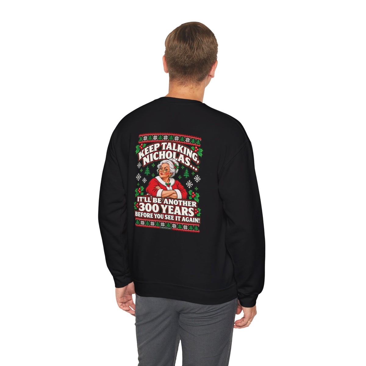 Naughty Santa ugly Christmas sweater party sweatshirt