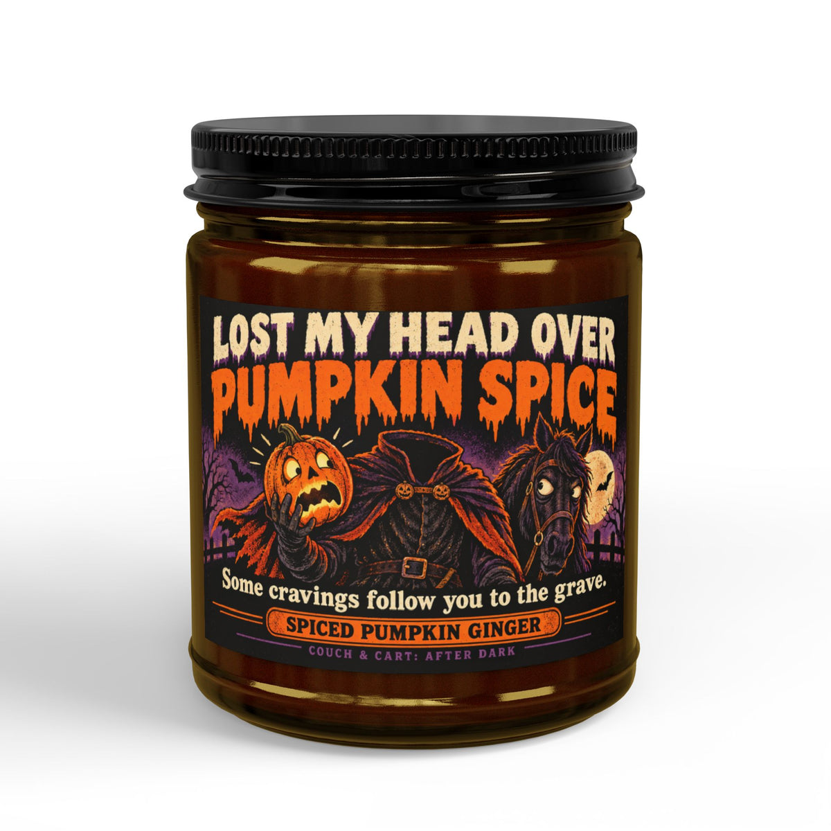 “Lost My Head Over Pumpkin Spice” – Funny Halloween Candle