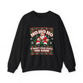 Santa and Mrs. Claus naughty ugly Christmas sweatshirt, front