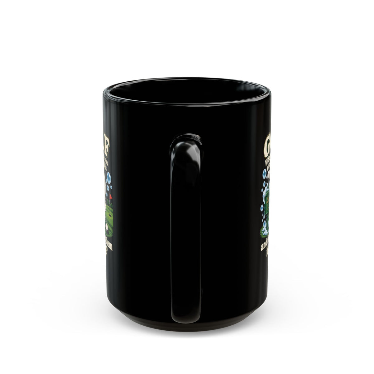 Adult Humor – Funny Golf Ball Washer Mug – Black Coffee Cup, 11 oz & 15 oz