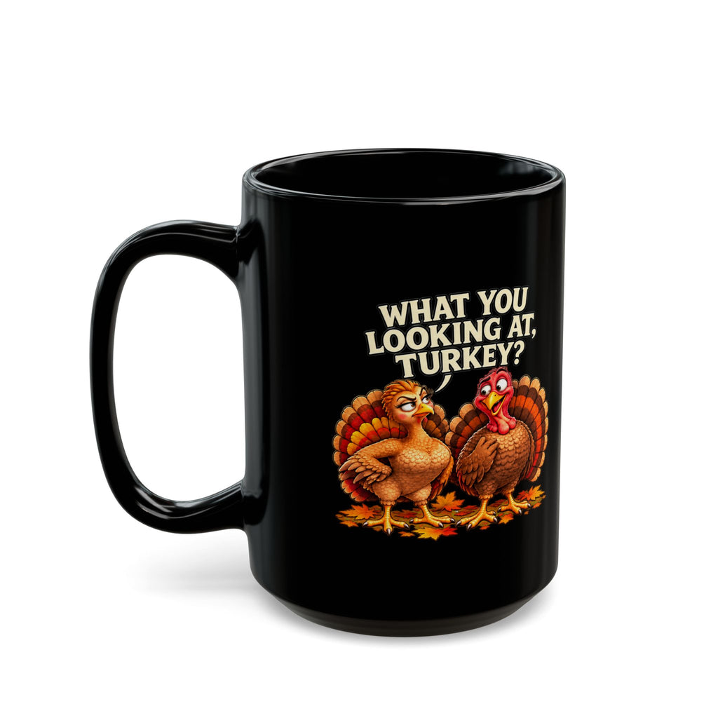 Funny Thanksgiving Turkey Mug – You’re Very imBREASTive! | Black 11 oz & 15 oz