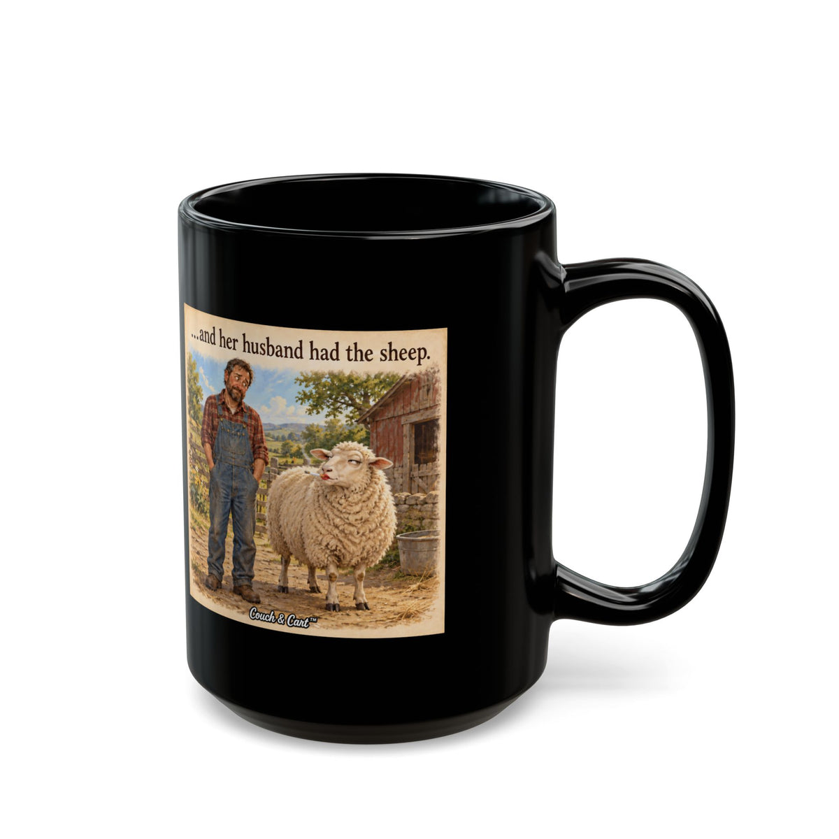 ADULT — Mary Had a Little Lamb | Funny Nursery Rhyme Black Mug | 11oz & 15oz