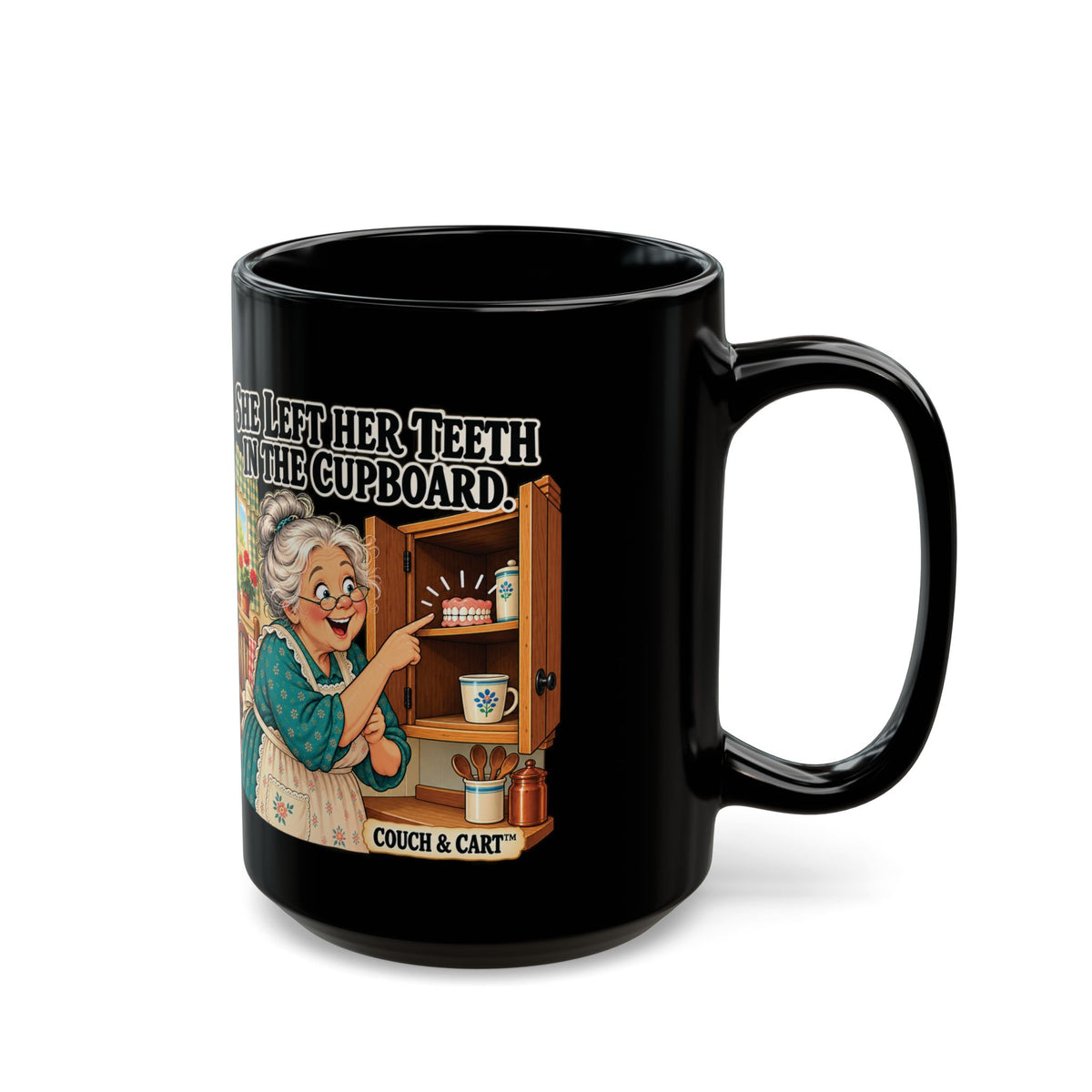 “She Left Her Teeth in the Cupboard” – Funny Nursery Rhyme Mug