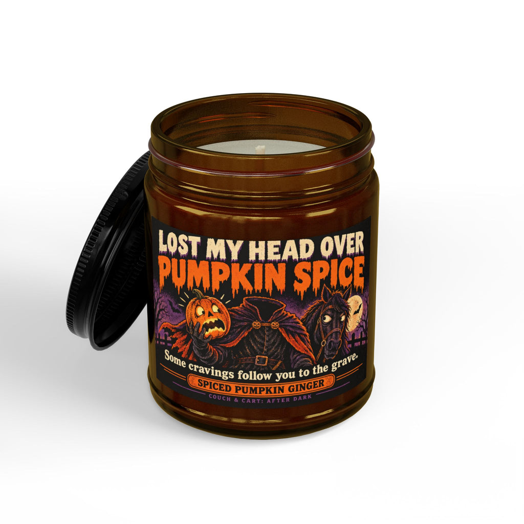 “Lost My Head Over Pumpkin Spice” – Funny Halloween Candle